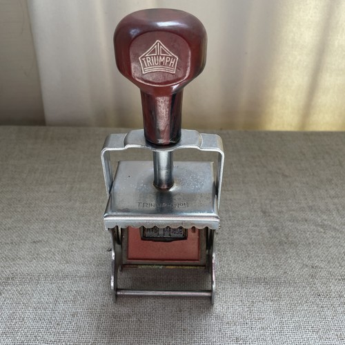 Triumph No. 9 Date Stamp Vintage Office Stamp Industrial Desk Tool