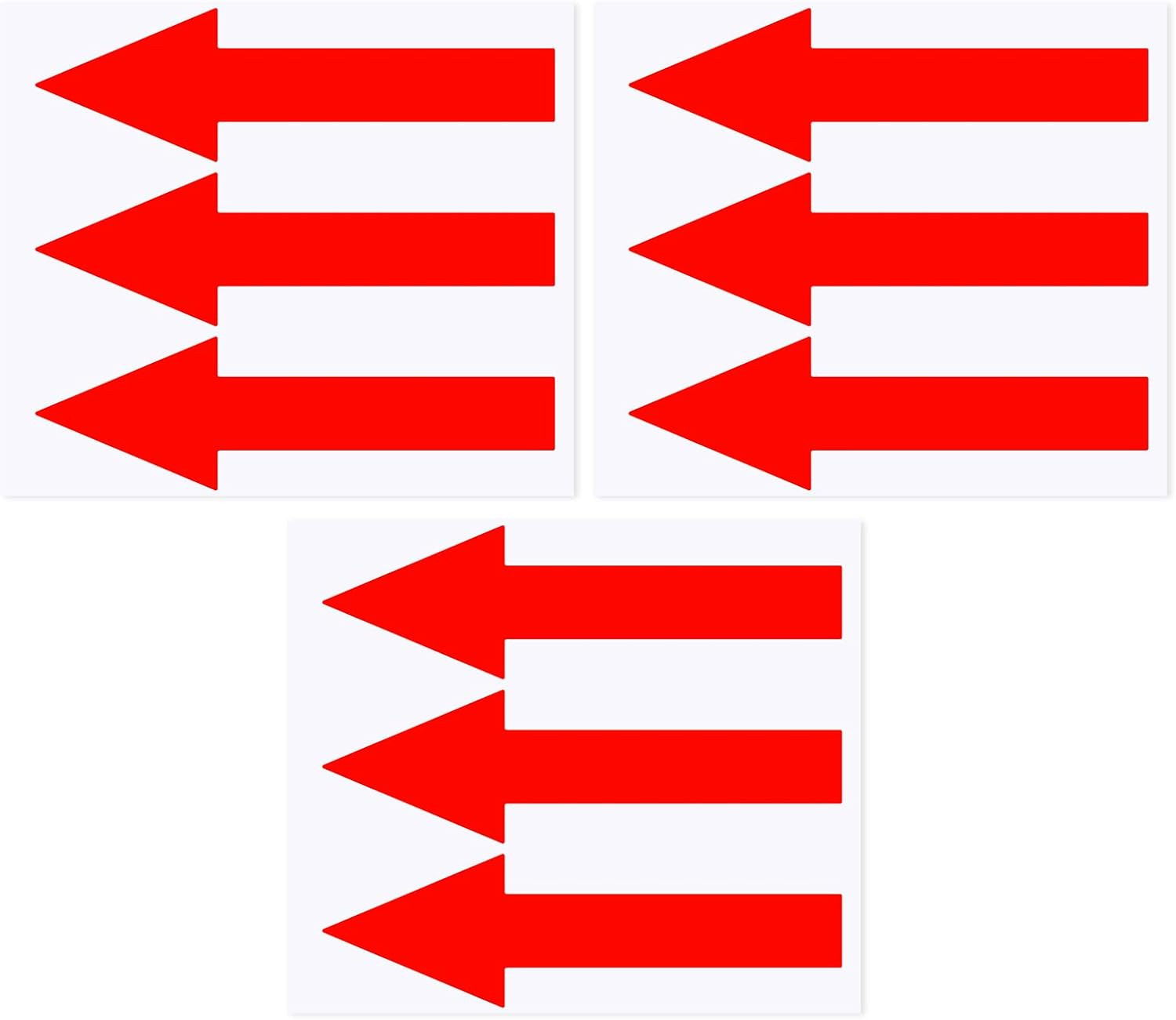 9 Pcs Waterproof Red Arrow Stickers for Directional Signage and Marking