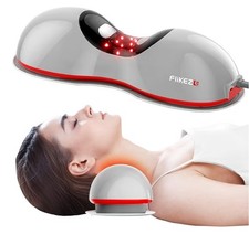 Heated Neck Stretcher with Red Light, Wireless Massager Pillow660nm/850nm Red L