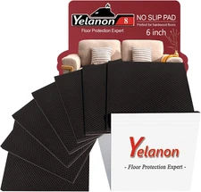 Yelanon 8pcs 6'' Non-Slip Furniture Pads, Self-Adhesive Rubber Floor Protectors"