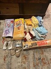 VINTAGE 1980'S baby cloths, shoes, jumper, cradle gym,  crib music mobile - Lot