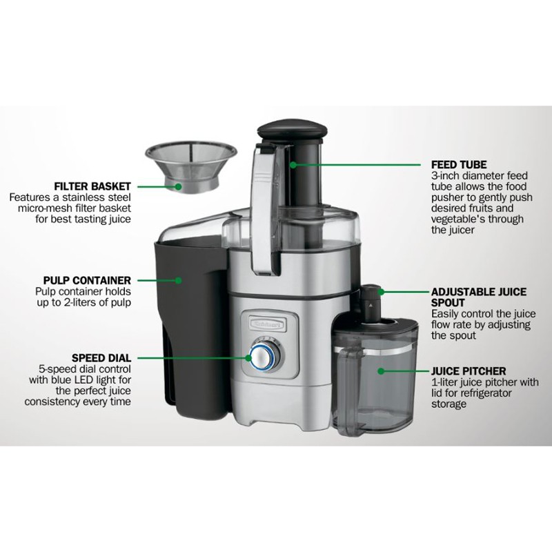 Cuisinart 1000-Watt 5-Speed Juice Extractor - CJE-1000