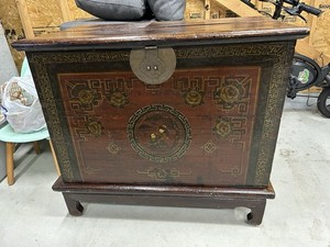 Late 19th Century Chinese Trunk Chest on Stand