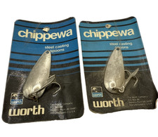 Chippewa Steel Casting Spoons 5/16 Oz Lure - Chrome. Lot Of 2 The Worth Company