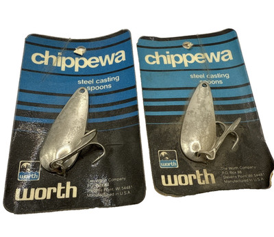 Chippewa Steel Casting Spoons 5/16 Oz Lure - Chrome. Lot Of 2 The Worth Company