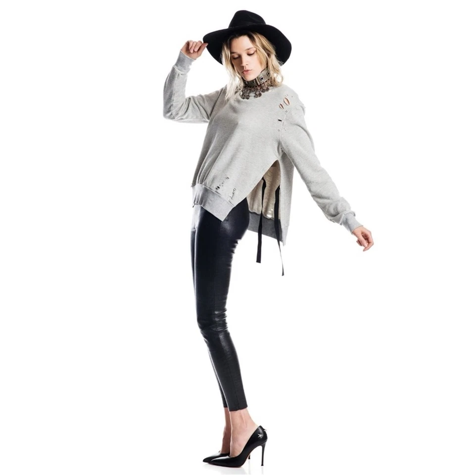 Толстовка Pam & Gela Juicy Couture состаренная галстук сбоку с V-образным вырезом большого размера маленькая - Изображение 3 из 4