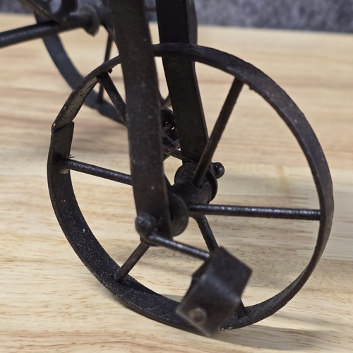 Vintage Miniature Tricycle Wooden Seat Metal Handlebars Wooden Horse Head - Picture 8 of 15