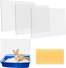 3 Pcs Cat Litter Box Pee Shields 11  14.2 Inch Easy Clean Litter Box Splash Gua