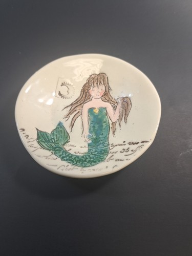 VTG Sukey USA Mermaid.  Pottery Trinket Ring Dish
