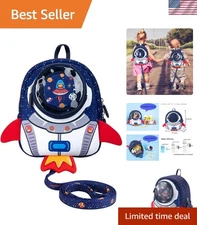 Rocket Toddler Kids Backpack with Harness Leash for Boys Girls Age 1-3