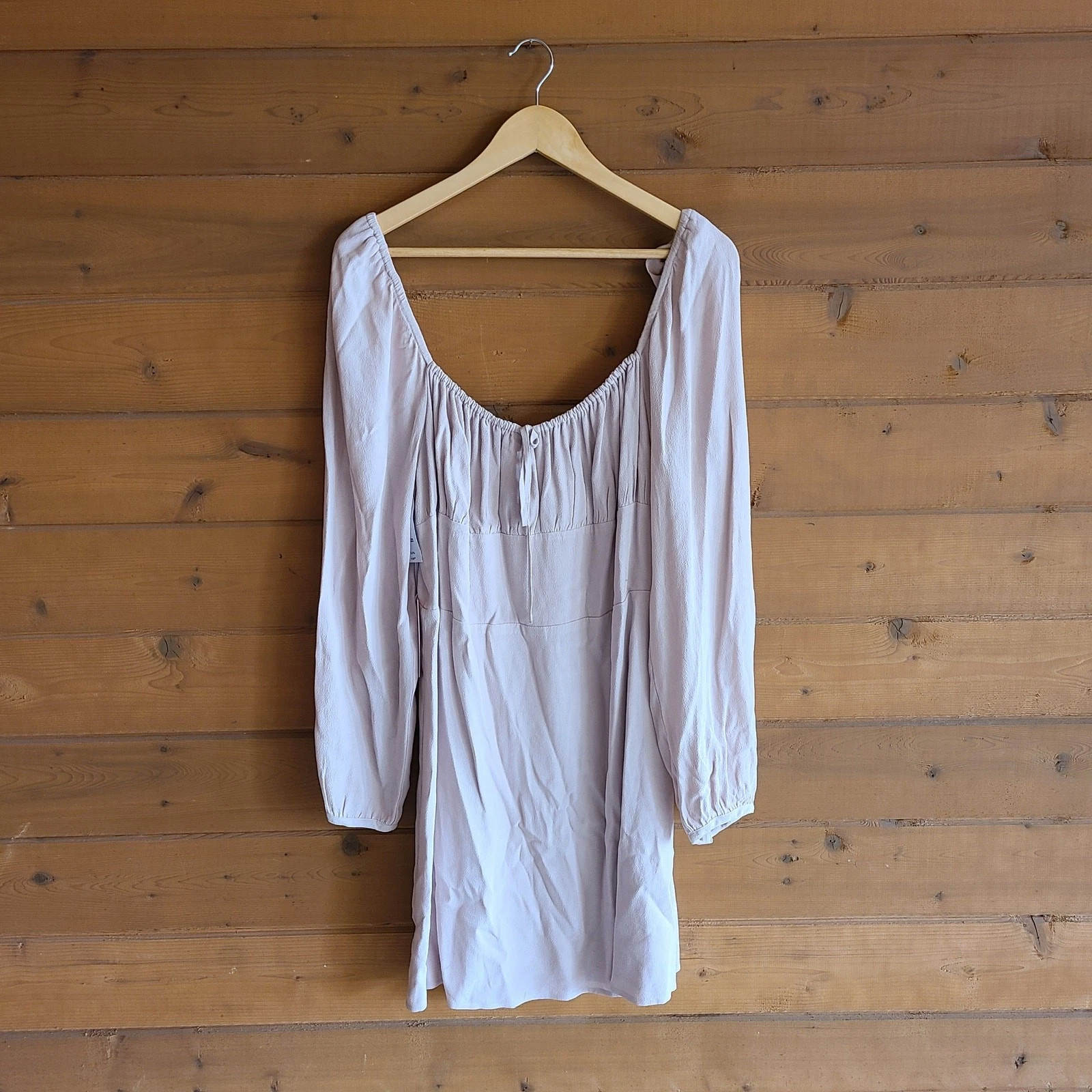 Mini abito Aritzia Sunday Best Delilah manica lunga nuovo con etichetta XL rosa blush San Valentino