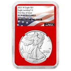 2021-W $1 1-oz T-2 Proof American Silver Eagle NGC PF70UC FDI Flag Label Red