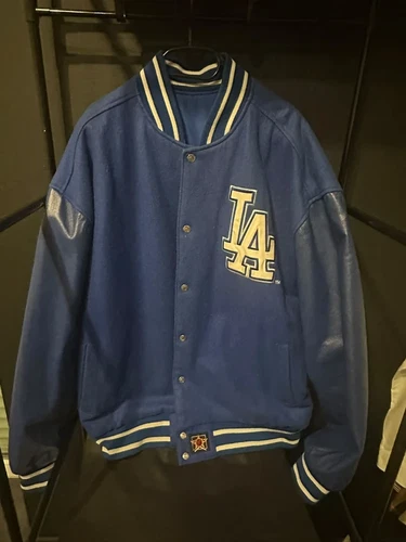 Vintage 90s Jeff Hamilton MLB Dodgers Reversible Jacket - product listing photo