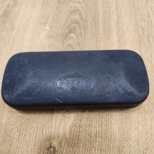 Fossil Blue Hard Clamshell Eyeglass Case Fits Glasses/Sunglasses w/pocket