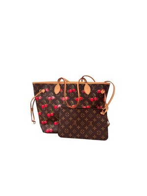 Louis Vuitton x Takashi Murakami Monogram Cerises Neverfull MM Tote Bag
