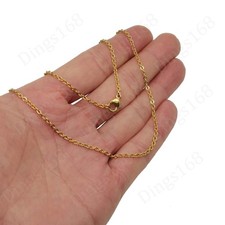Unisex 18K Yellow Gold Filled Tarnish-Free 16inch 2mm Cable Chain Necklace J146G