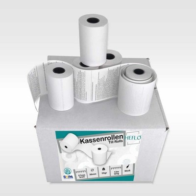 100 Thermorollen  EC-Cash  57mm x 36mm, 12m lang 55gr. SEPA Lastschrift