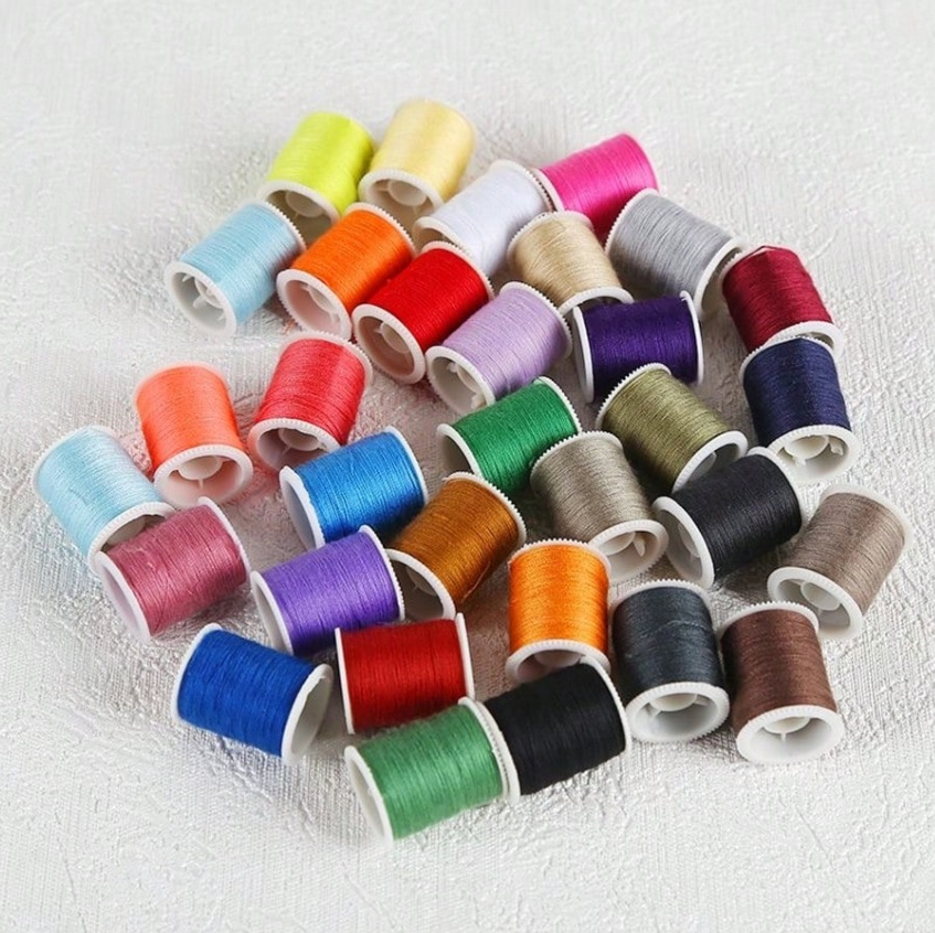 15X Assorted Color Polyester Strong Sewing Thread Spool Set For Sewing ...