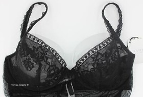 NWT LA PERLA 9030278 "Romantica" Mesh / Lace Underwired Bodysuit Black 38B Italy