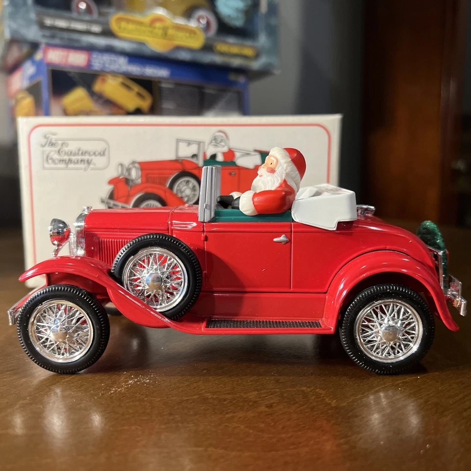 ERTL Eastwood 1992 Santa's Ford Roadster Model A #1928 Lockable Coin Bank 1:25 - Image 2 of 4
