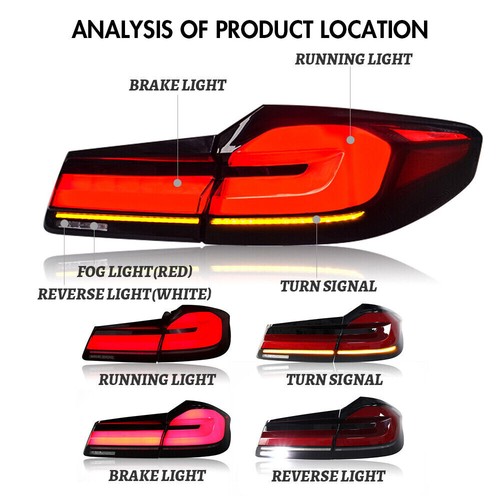 LED Tail Lights for 2017-2020 BMW G30 G38 M5 F90 520i 530i 540i w/ Dynamic Blink - Picture 13 of 20