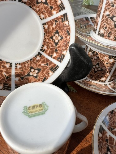 Porcelain Demitasse Tea Espresso 6 Cup & Saucer Sets NIB Chinese - Picture 8 of 10
