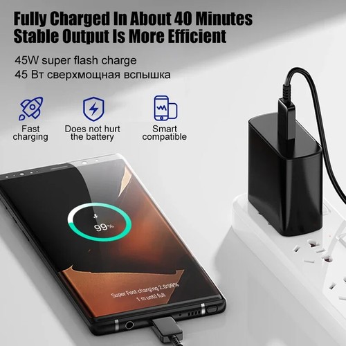 Charge Rapide 45W pour Samsung Chargeur USB C PD Charge Rapide 3.0 Charge Murale Neuf - Photo 5 sur 21