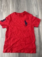 Ralph Lauren Boy T-shirt Big Pony Logo Red Size 5 Years Cotton