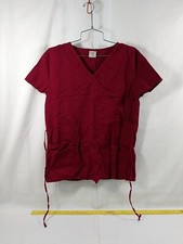 B Scrub Women's Size Medical Top V Neck Burgundy