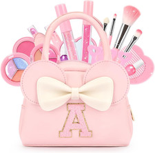 Kids Real Makeup Kit for Girls - 18Pcs Non-Toxic Washable Make up Toys with Init