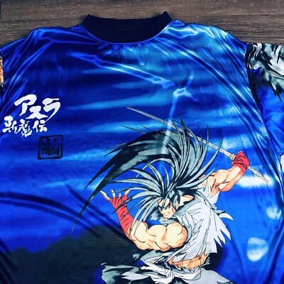 DTEK Japanese Anime Men's Vintage 2000 Samurai Blue Shirt Size XL