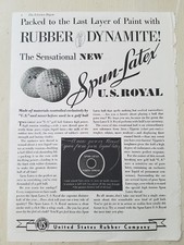 1935 United States rubber Co u.s. Royal spun latex golf ball Dynamite ad