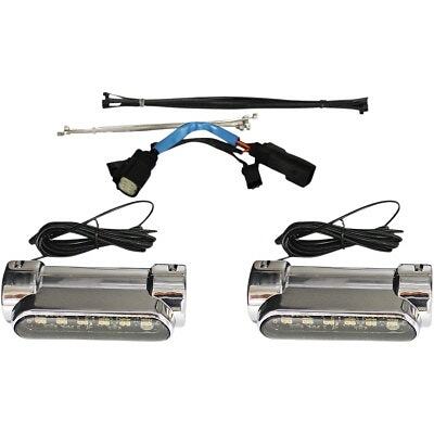 Custom Dynamics Chrome LED Amber White Engine Guard Lights 10-13 Harley FLHX FLT
