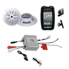 Marine Outdoor Bike Boat ATV Use 5.25" Speakers, 2 Channel Amplifier iPod Input