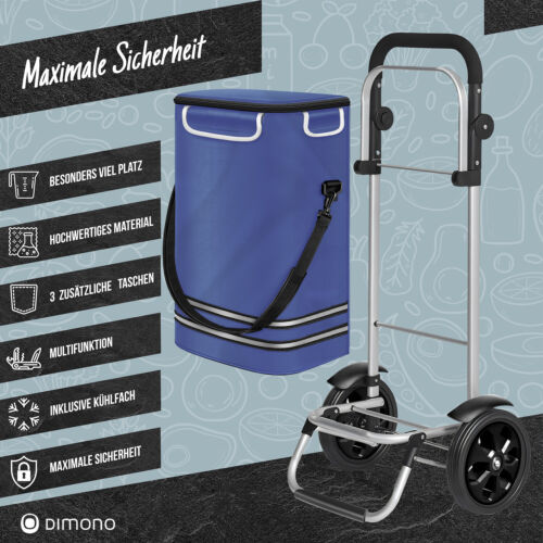 Carrito de la compra plegable 3 en 1 trolley para comprar; carro 56L con compartimento frigorífico - Imagen 3 de 11