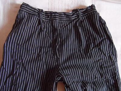 2 x Kellnerhose Kochhose Kochhosen gestreift schwarz Gr 38  gebraucht