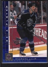 ANDREAS LILJA 2001/02 BAP MEMORABILIA SAPPHIRE CHICAGO EMBOSSED SP #09/10