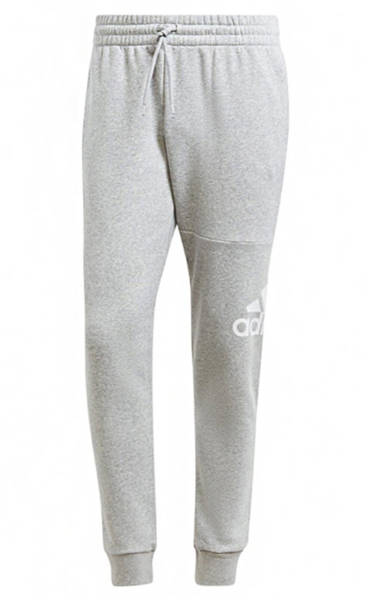 Adidas Men ESS Big Logo Fleece Pants Tapered Gray Jogger GYM Cuff