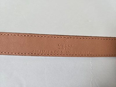NEW Gucci Marmont GG supreme pink leather thin belt - size 100-40 NEW Gucci Marmont GG supreme pink leather thin belt - size  main image 2