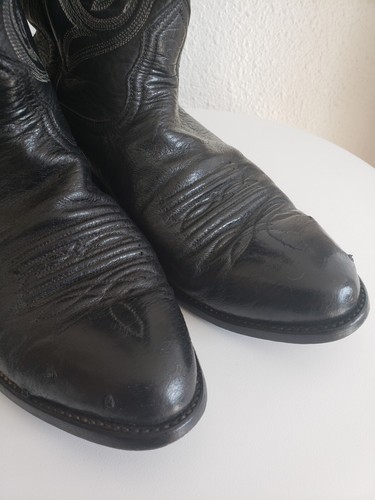 Bottes flamme homme Nocona Western Cowboy Rancho en cuir noir point flamme 7-1/2 EE - Photo 5/12