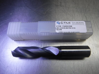 CTMI 3/4'' Coolant Thru Carbide Drill 3xd 3/4x20.00x79x131IK ALCRN (LOC563A)