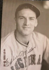 RARE VINTAGE 3 1/2 X 5 1/2 PHOTO SIGNED BY "EDDIE MILLER" CINCINNATI REDS #99