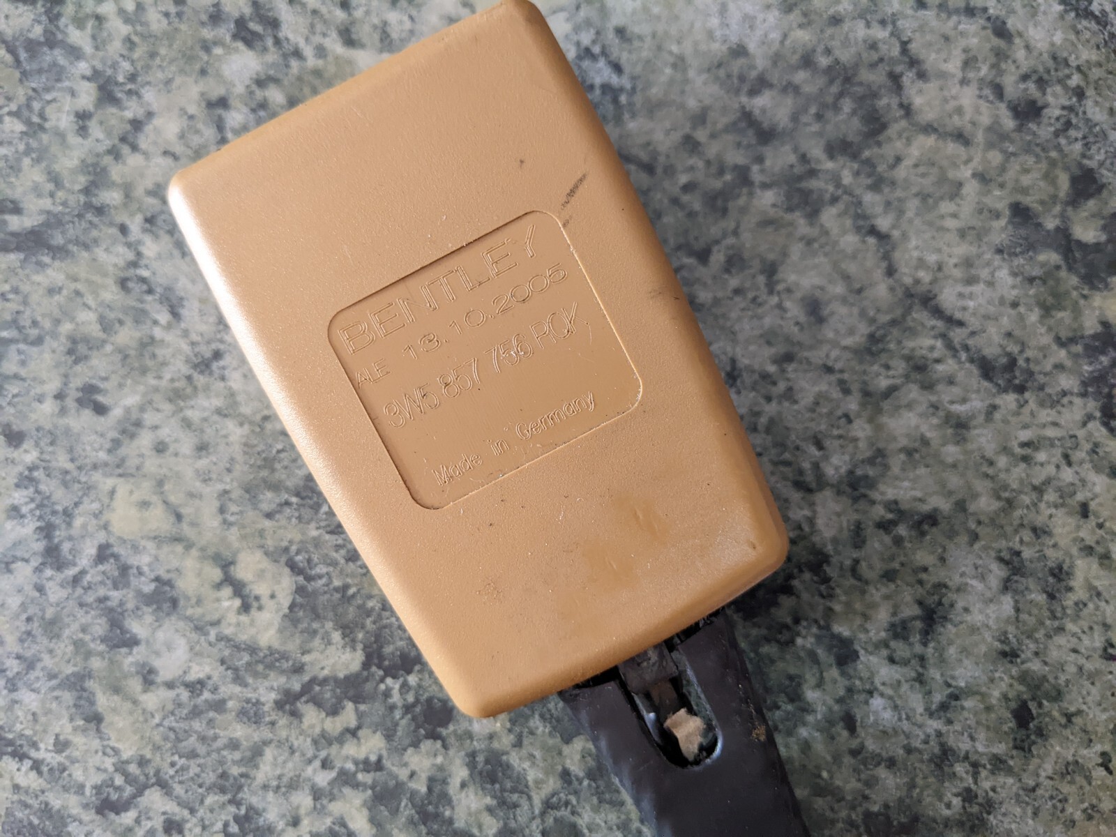 tan saffron Front Right Seat Belt Buckle 06-12 Bentley Continental Flying Spur