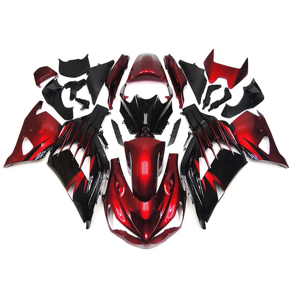 Black Candy Red Bodywork for Kawasaki ZZ-R1400 ZX14R 2012-2018