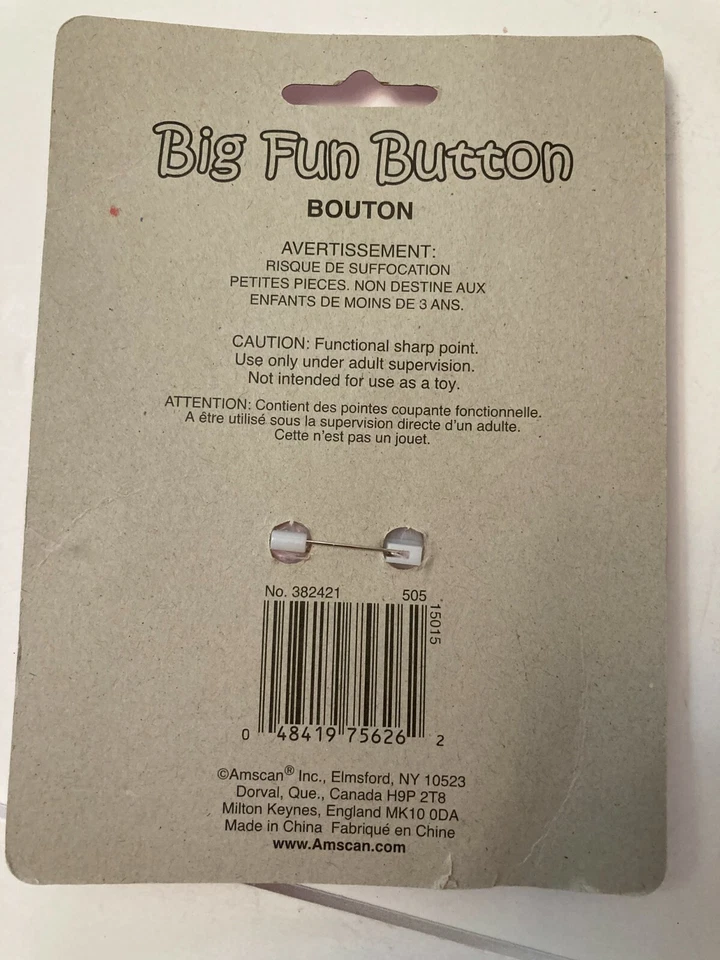 Amscan Little Girl Thank You Notes Invitations Big Fun Button Baby Shower Supply - Image 3 of 4