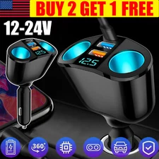 Dual USB Car Cigarette Lighter Socket Splitter Power Adapter Charger Outlet 12V