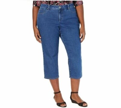 Charter Club women plus size 20W Lyon wash blue Bristol capri slimming Jeans  | eBay