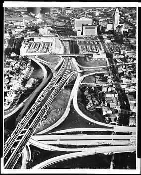 Aerial View Of Los Angeles Looking Southwest Toward City Hall Sho - Old Photo