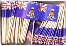 One Box of 100 Cayman Island Toothpick Flags, 100 Small Mini International Flags