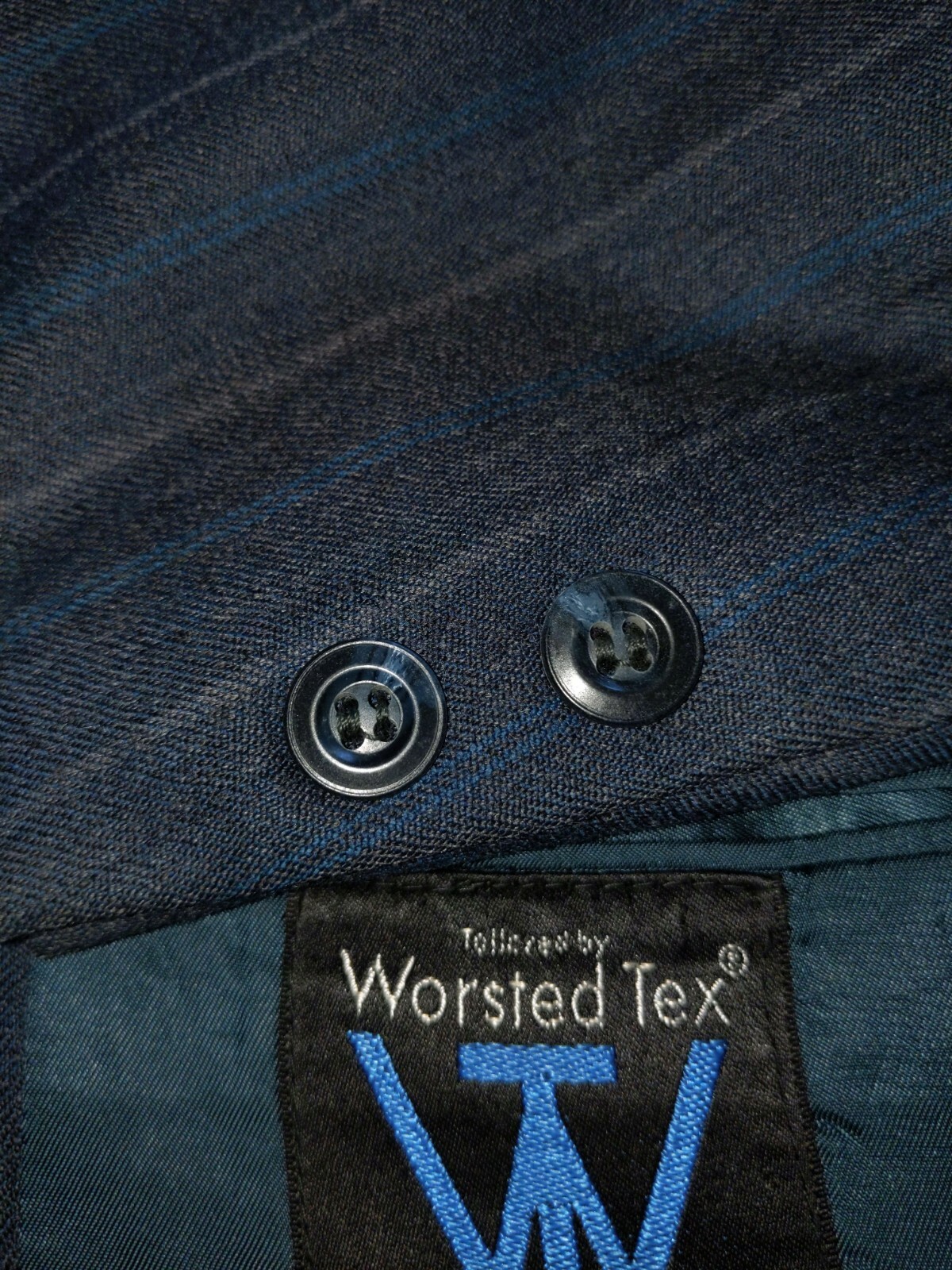 FILA Giacca blazer cappotto 44R vintage anni 60 70 canottaggio righe twill tweed lana blu